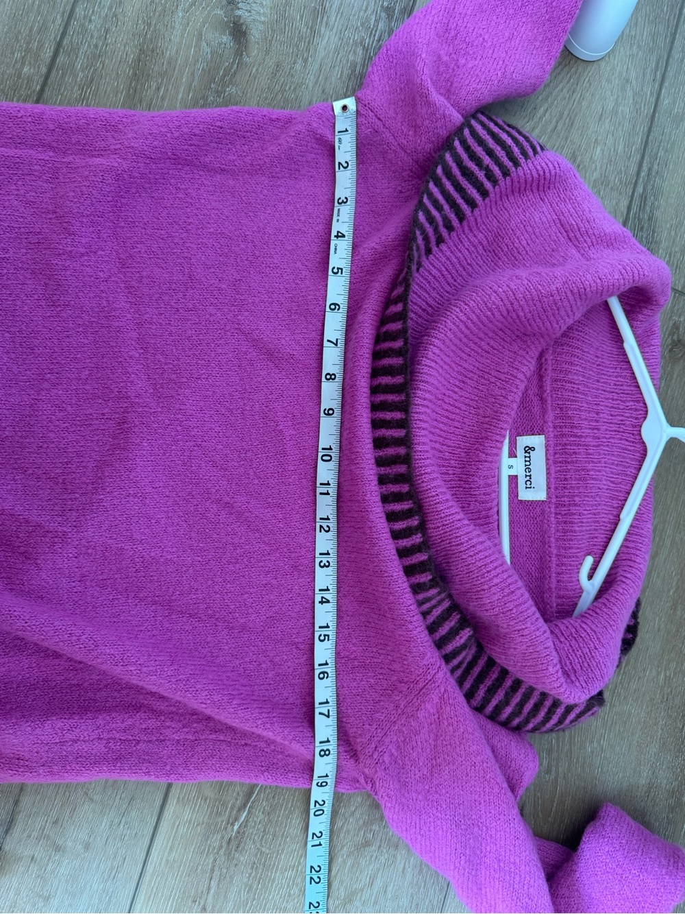 CHIC MOMENT &merci OFF SHOULDER KNIT SWEATER IN VIOLET SIZE SMALL - Picture 6 of 8
